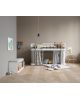 Oliver Furniture - Wood Low loft bed - White/Oak - 90x200 cm