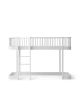 Oliver Furniture - Lit Mezzanine mi-haut 90x200 cm - Blanc