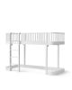 Oliver Furniture - Wood Low loft bed - White - 90x200 cm