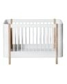 Oliver Furniture - Lit Bébé évolutif Mini+ 68x122 - Blanc/Chêne - Sans kit ext