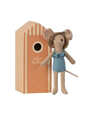 MAILEG -Mouse at the beach, Mom and beach cabin