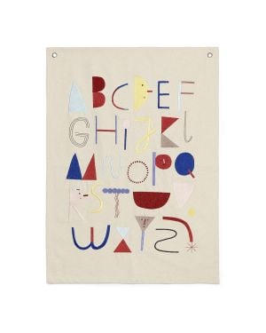 FERM LIVING KIDS - Affiche en tissu Alphabet - beige
