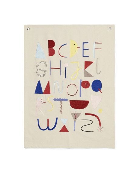 FERM LIVING KIDS - Affiche en tissu Alphabet - beige