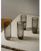FERM LIVING - Grand Verres à eau Ripple - gris foncé - pack de 4