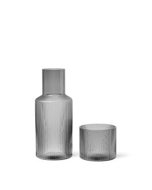 Ferm living - Set carafe et verre Ripple - smoked grey - petite