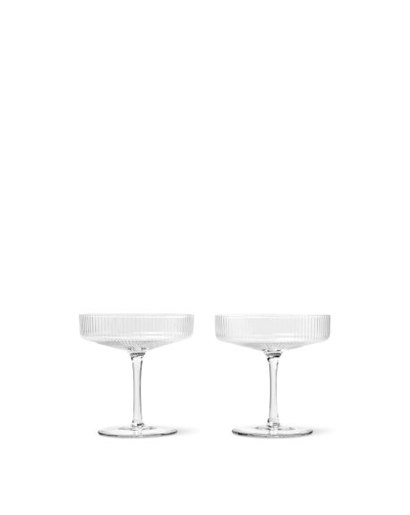 FERM LIVING - Ripple Champagne Saucers - clear - set of 2