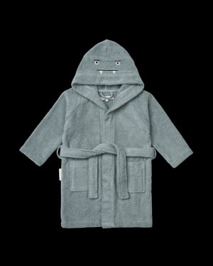 Liewood - Lily Bathrobe With Embroidery - Blue Fog