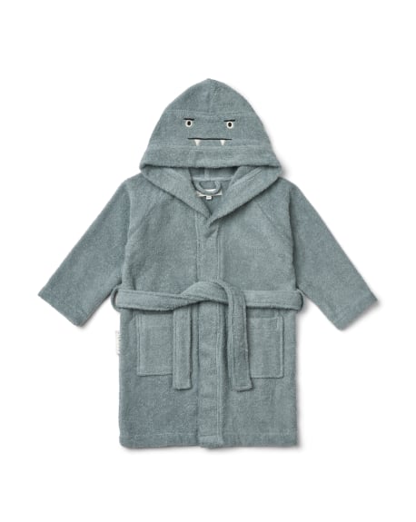 Liewood - Lily Bathrobe With Embroidery - Blue Fog