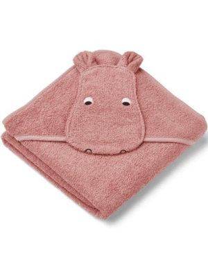 Liewood - Albert Hooded Towel - Hippo - Pink Small