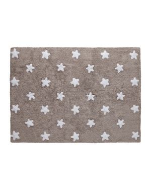 LORENA CANALS-TAPIS COTON ETOILES-Beige avec étoiles crême 120 x 160 cm