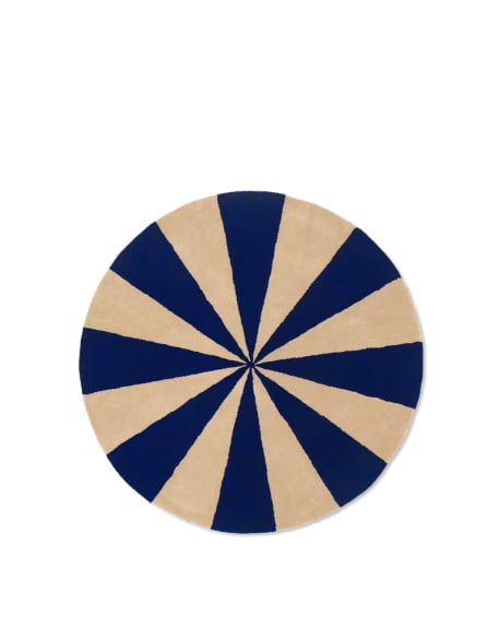 FERM LIVING - Tapis Touffeté Arch - Bleu vif - Blanc cassé