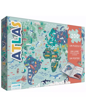 Auzou - Atlas avec un Puzzle - Poster - Livre