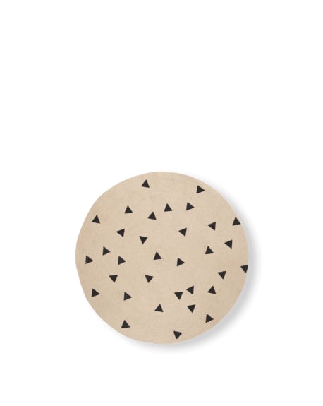 FERM LIVING - Tapis en jute - Triangle noir - Petit
