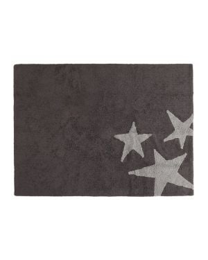 LORENA CANALS-TAPIS COTON 3 ETOILES-Fond taupe et 3 étoiles 120 x 160 cm