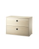 String Furniture - Caisson tiroirs de Rangements L58 x H42 x P30 - 2 tiroirs