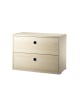 String Furniture - Caisson tiroirs de Rangements L58 x H42 x P30 - 2 tiroirs