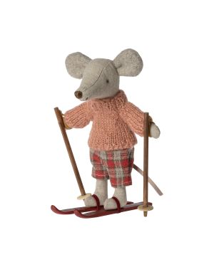 MAILEG - Winter mouse with ski set, Big sister