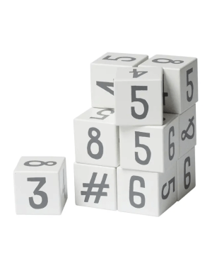 SEBRA - Wooden Number Blocks 12pcs - White