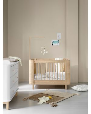 Oliver Furniture - Convertible Baby Cot Mini + - l 74 × L 126 × h 87 cm - Oak
