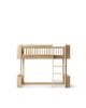 Oliver Furniture - Mid-high Mezzanine Bed Wood Mini + - l 74 × L 166 × h 132 cm - Oak