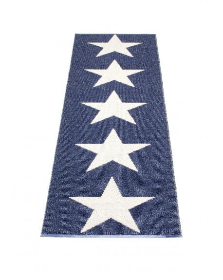PAPPELINA - VIGGO STAR BLUE METALLIC - Design plastic rug 4 sizes available