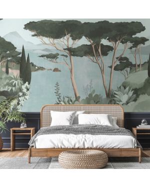 Les Dominotiers - Custom Wallpaper - Lago di Garda Green Panoramic Decor