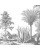 Les Dominotiers - Custom Wallpaper - Aloes Grey Panoramic Decor
