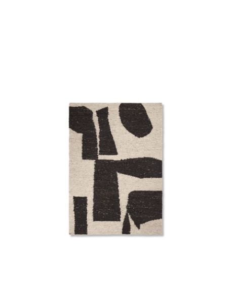 FERM LIVING - Tapis en morceaux - Blanc cassé / café