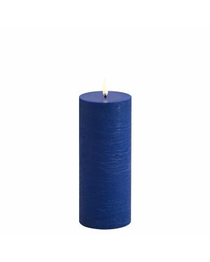 Uyunï - Bougie Pillar - Bleu Roi - 7,8 x 20,3 cm