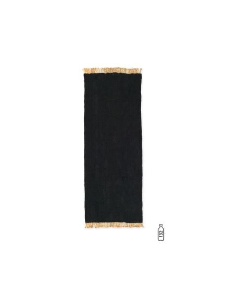FERM LIVING - Tapis en Coureur de bloc -Noir / Naturel