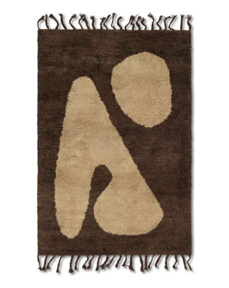 FERM LIVING - Tapis abstrait - Marron / Blanc cassé