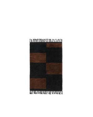 FERM LIVING - Tapis noué Mara - Noir / Chocolat