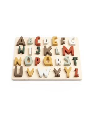 SEBRA - Puzzle en bois - Alphabet - Couleurs Mélangées