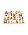 SEBRA - Puzzle en bois - Alphabet - Couleurs Mélangées
