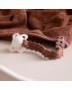SEBRA - Crochet pacifier clip - dark amber