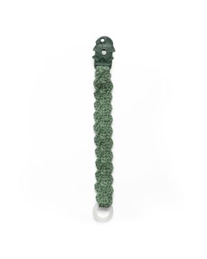 SEBRA - Crochet pacifier clip - Bottle Green