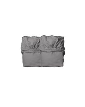 LEANDER - SET OF 2 FITTED SHEETS - For Baby bed - Cool Grey