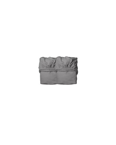 LEANDER - 2 DRAPS HOUSSE - Lit Junior - Gris Froid