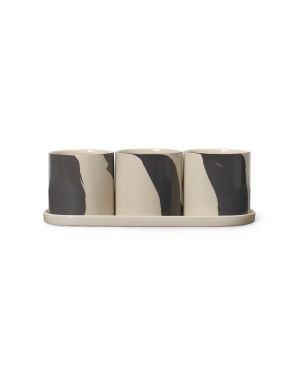 Ferm LIVING - Inlay Herb Pots - Sand / Brown