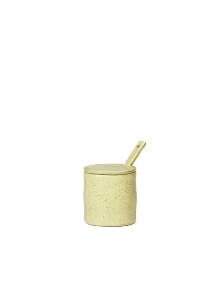 Ferm LIVING - Flow Jar with spoon - Off-white speckle