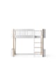 Oliver Furniture - Lit Mezzanine Mi-Haut Wood Mini+ - Blanc / Chêne