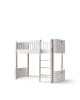 Oliver Furniture - Lit Mezzanine Mi-Haut Wood Mini+ - Blanc / Chêne