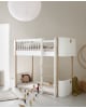 Oliver Furniture - Lit Mezzanine Mi-Haut Wood Mini+ - Blanc / Chêne