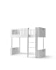 Oliver Furniture - Lit Mezzanine Mi-Haut Wood Mini+ 68x162 cm - Blanc