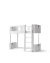 Oliver Furniture - Wood Mini+ Low Loft Bed 68x162cm - White