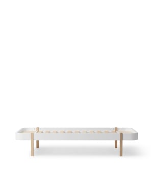 Oliver Furniture - Lit Wood Lounger 90x200cm - Blanc / Chêne