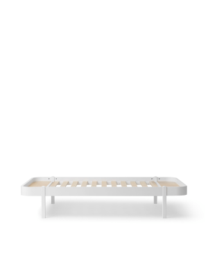 Oliver Furniture - Wood Lounger Bed 90x200cm - White