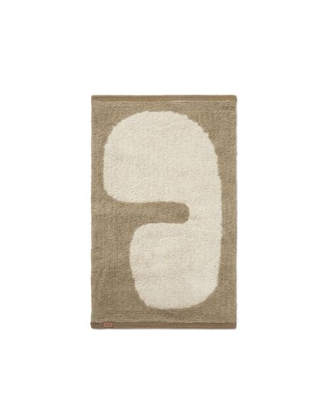 FERM LIVING - Tapis Lay - Taupe foncé / Blanc cassé
