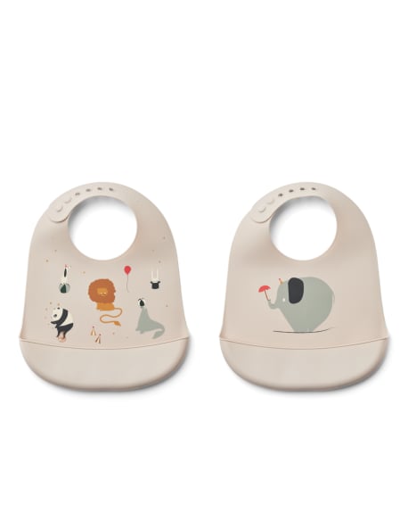 Liewood - Bavoirs Lot De 2 en Silicone Tilda - Cirque