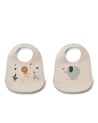 Liewood - Bavoirs Lot De 2 en Silicone Tilda - Cirque